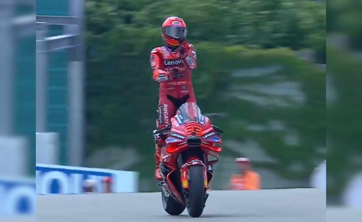 6-Time Moto GP Champion Marc Marquez Pulls Off Viral Aura Farming Celebration - Watch