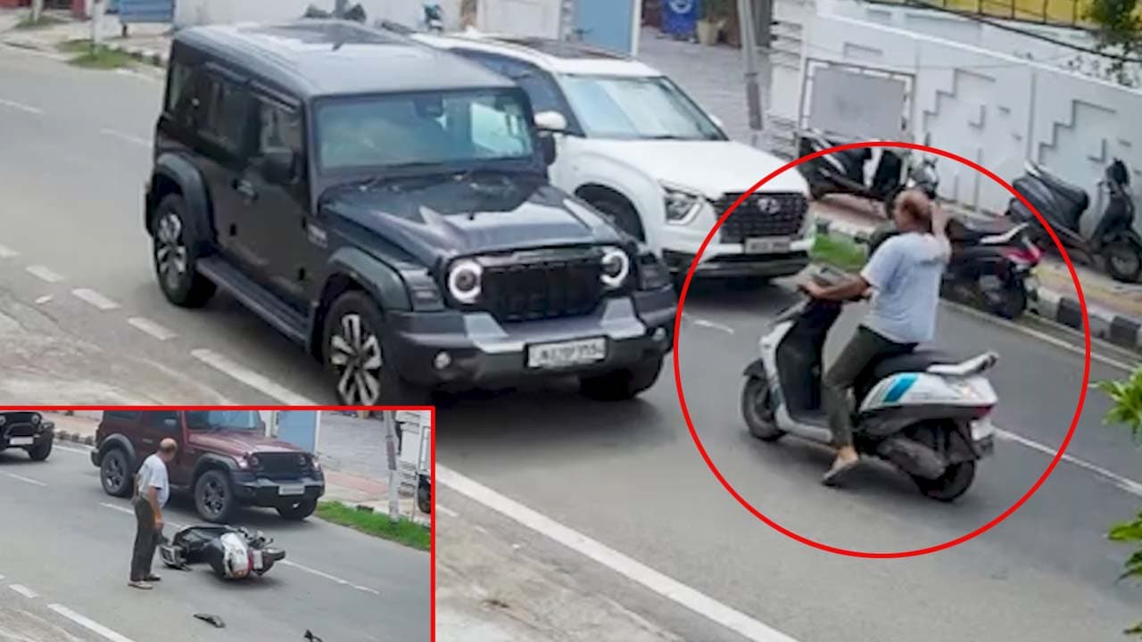 Video: Thar Collides With Scooter, Driver Then Reverses SUV To Hit Rider