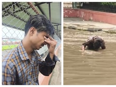 Video: Jaipur Man Breaks Down After Losing Phone In Waterlogged Street