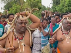 Watch: Devotees Carry Snakes During &#039;Nag Panchami&#039; Fair In Bihar