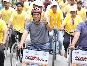 Union Minister Mansukh Mandaviya Encourages Youth To Take Up Cycling For Fit And Drug-Free India During Sundays On Cycle