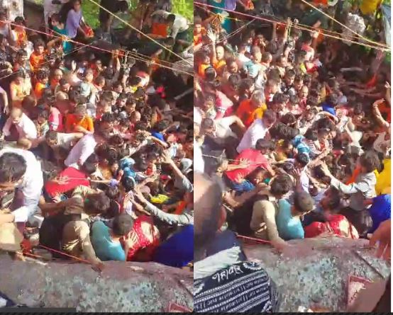 पीछे जाओ पीछे... मनसा देवी मंदिर भगदड़ का VIDEO आया सामने