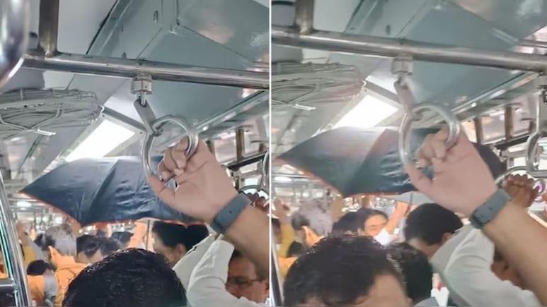 AC कोच में छाता खोलकर खड़ा दिखा यात्री, लोगों ने कहा- अब क्या बाकी है?