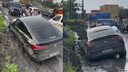 Mahindra Thar Rescues Mercedes-Benz GLE Coupe After Overtaking Goes Hilariously Wrong: Video