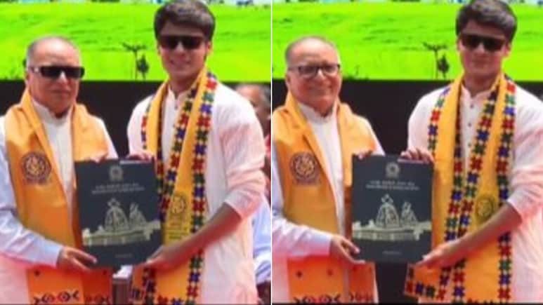 कूल प्रोफेसर हो रहे वायरल! स्टेज पर डिग्री लेते हुए छात्र ने पहना दिया काला चश्मा, यूजर्स बोले- ऐसे टीचर सबको मिलें