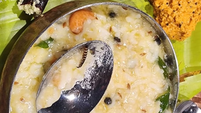 बेंगलुरु एयरपोर्ट के इस कैफे में पोंगल से निकला कीड़ा, कैफे स्टाफ की हरकतें देख भड़के लोग