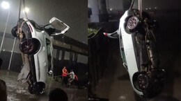 Women Accidentally Drives Car Into Ditch Near Mumbai, Rescued