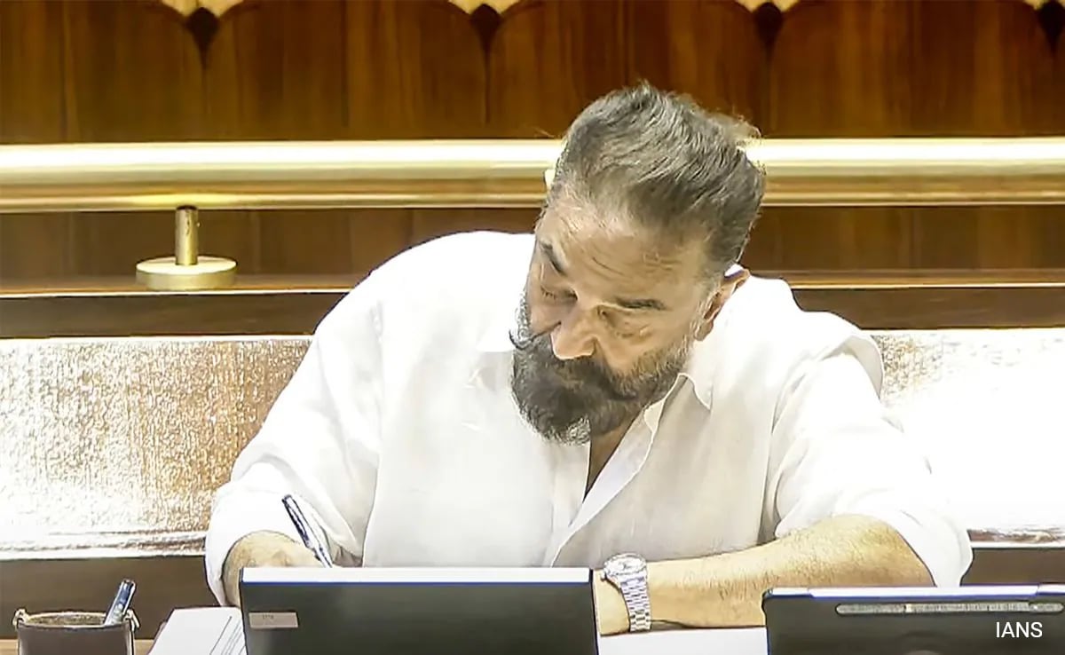 Ченай Actor politician Kamal Haasan freshly sworn in as a Rajya