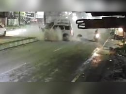 Video: Speeding Scorpio Loses Control, Rams Hoarding In UP Video: Speeding Scorpio Loses Control, Rams Hoarding In UP