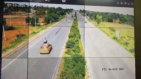 CCTV Captures Car Dragging Bike 100 Metres In Fatal Hit-And-Run In Karnataka