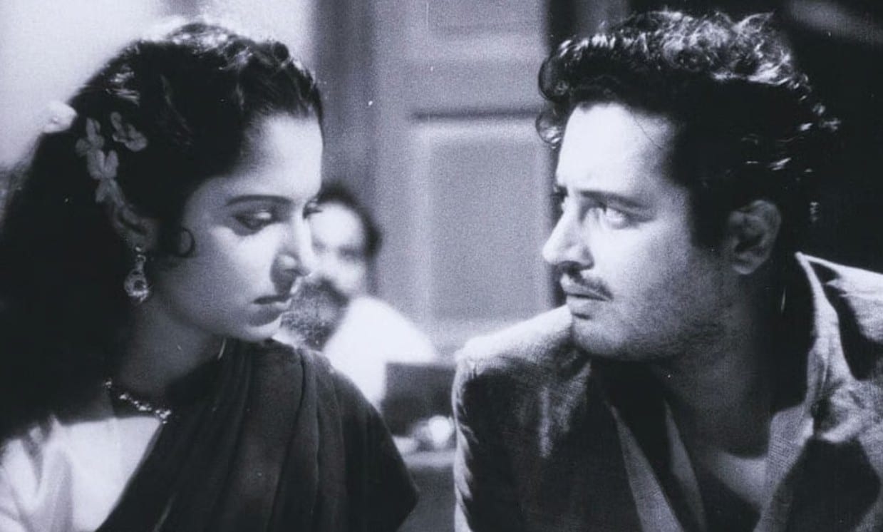 Guru Dutt and Waheeda Rahman in Pyaasa Guru Dutt and Waheeda Rahman in Pyaasa