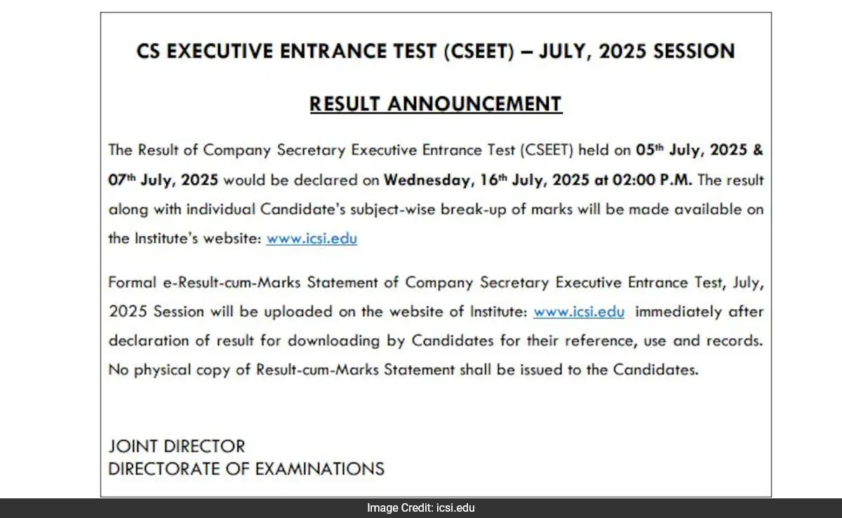 ICSI CSEET юли 2025 г Кандидатите които се явиха на