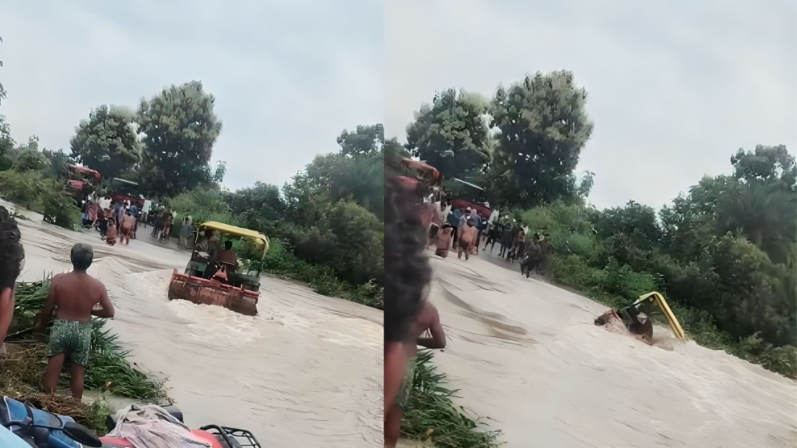 Slight Turn, Then Gone: Tractor Swept Away On Flooded Road In Odisha