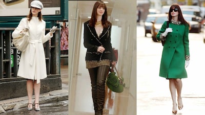 princess polly baby blue dress Discover All of Anne Hathaway's 'The Devil Wears Prada 2' Press Outfits main image 1