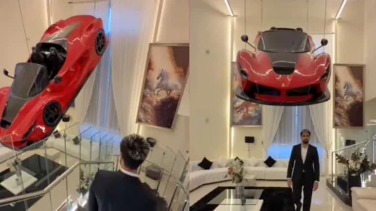 YouTuber Movlogs Hangs Ferrari LaFerrari From Ceiling; Netizens React To Lavish Room Decor YouTuber Movlogs Hangs Ferrari LaFerrari From Ceiling; Netizens React To Lavish Room Decor