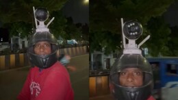 "If Anything Happens...": Why Indore Man Fitted A Huge Camera On Helmet