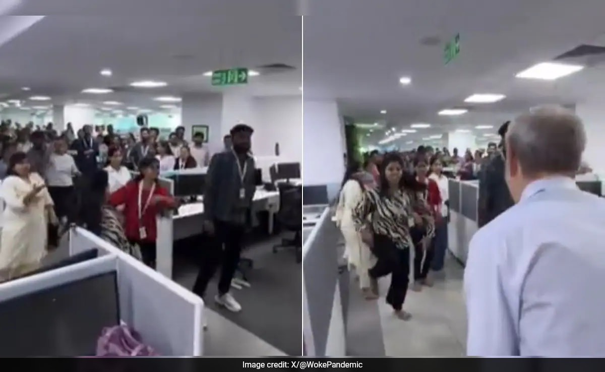 Вирусно видео показа група индийски служители танцуващи на телугу и