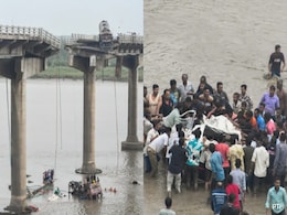 Video Shows Truck, Car, Auto In River After Deadly Gujarat Bridge Collapse Video Shows Truck, Car, Auto In River After Deadly Gujarat Bridge Collapse