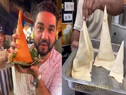 "Double The Size Of My Hand": Food Blogger Reacts To Haridwar's Gigantic 20-Inch Samosa "Double The Size Of My Hand": Food Blogger Reacts To Haridwar's Gigantic 20-Inch Samosa