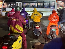 Viral Photo Of Delivery Riders At Bengaluru Signal Sparks Comparison To Avengers And Power Rangers Viral Photo Of Delivery Riders At Bengaluru Signal Sparks Comparison To Avengers And Power Rangers