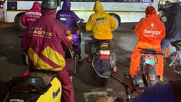 Viral Photo Of Delivery Riders At Bengaluru Signal Sparks Comparison To Avengers And Power Rangers
