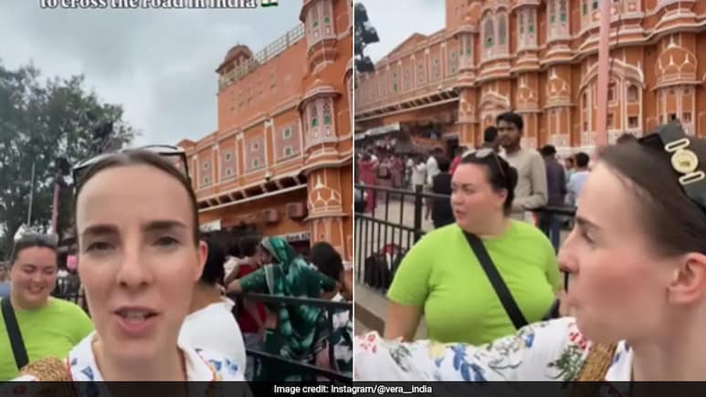 जयपुर की सड़कों पर रूस की महिला ने अपनाया देसी तरीका, सोशल मीडिया हुआ दीवाना
