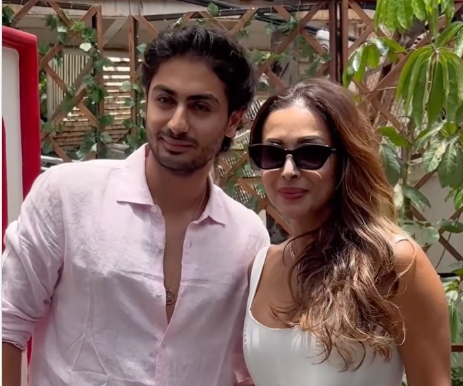 Malaika Arora And Son Arhaan Khan Step Out In Style At Scarlett House, Juhu