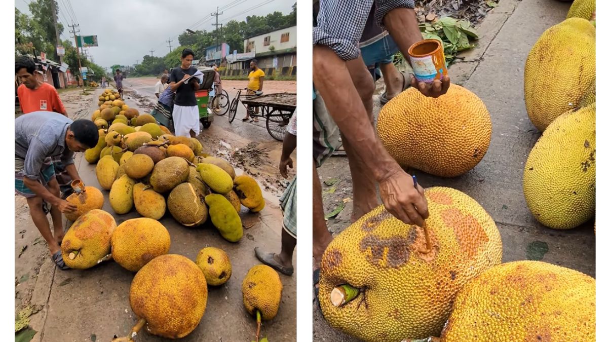 Street Vendor Captured Using Paint On Jackfruit To Hide Black Spot, Angers Internet