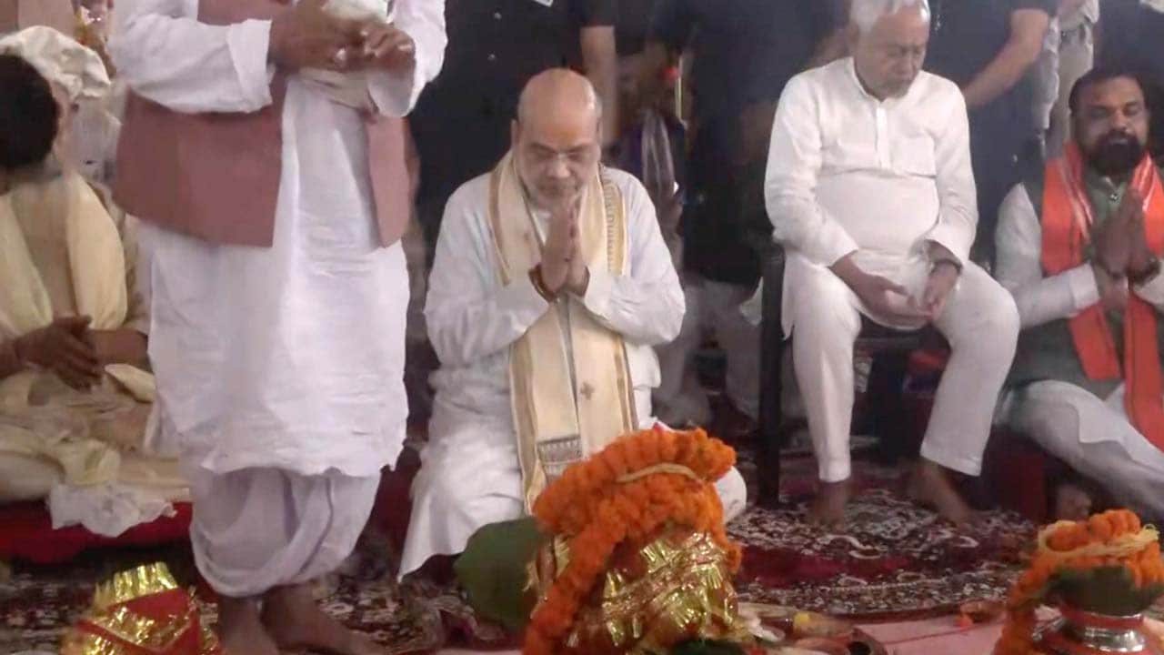 Video: Amit Shah Lays Foundation Stone For Janki Mandir's Redevelopment In Bihar's Sitamarhi