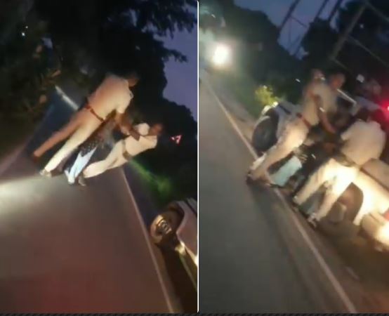 बिहार में खाकी ने किया शर्मसार! सरेआम महिला को दबोचे नजर आए पुलिसकर्मी, पति संग सड़क पर काटा बवाल
