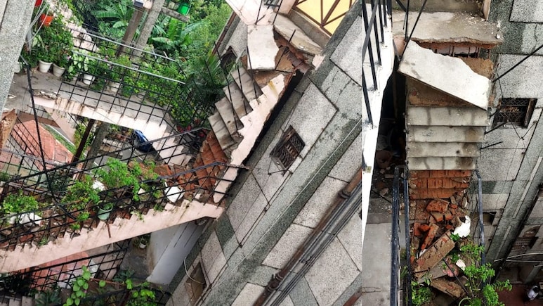 Stairway Collapses In Ghaziabad Complex, Firefighters Rescue Those Trapped Stairway Collapses In Ghaziabad Complex, Firefighters Rescue Those Trapped