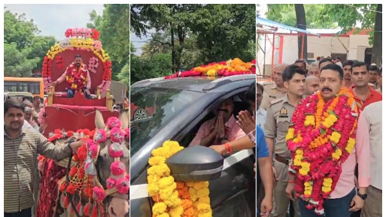 दरोगा की नवाबी विदाई: बग्घी पर बैठाकर पुष्प वर्षा... प्रयागराज में अतीक गैंग की घिग्घी बांध दी थी