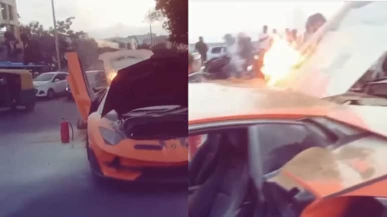 Lamborghini Aventador Catches Fire On Bangalore Roads, Gautam Singhania Shares Video: Watch Lamborghini Aventador Catches Fire On Bangalore Roads, Gautam Singhania Shares Video: Watch