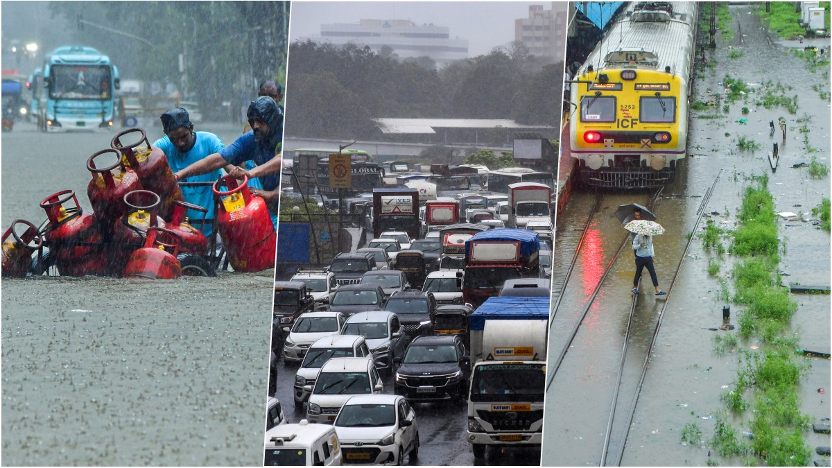 मुंबई में जोरदार बारिश से सड़कें बनी दरिया, लंबा जाम; फोटोज में देखिए मौसम का त्राहिमाम