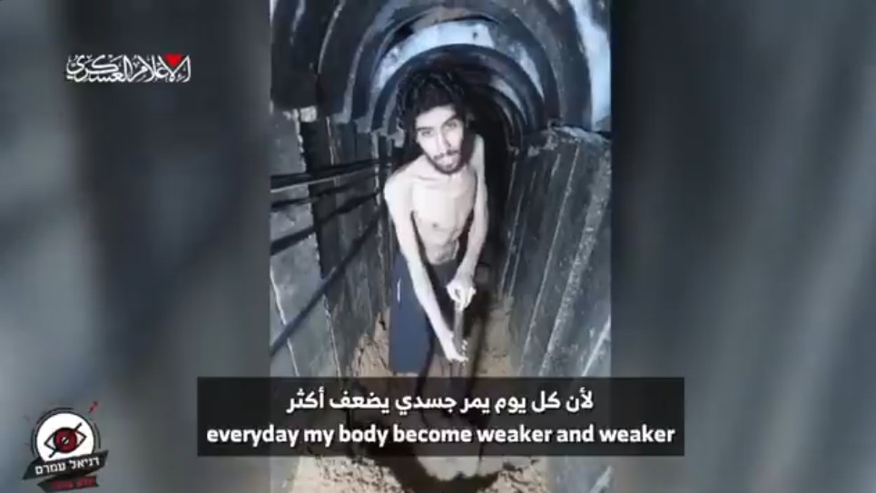 Video: Starving Israeli Hostage "Digs His Own Grave" Inside Hamas Tunnel