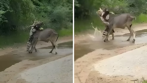Watch: Cow Under Attack By Panther Saved By Companion In Viral Video
