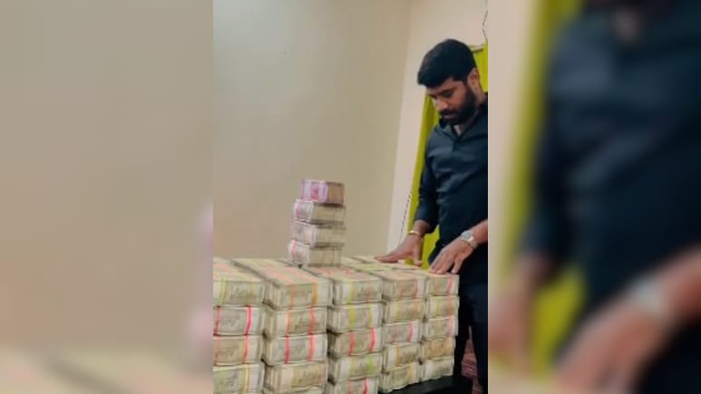 Viral Video Found On Andhra Liquor Scam Accused Shows Rs 35 Crore Cash