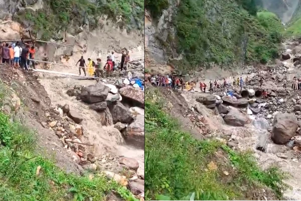 किश्तवाड़ के चशोती गांव में बादल फटने के बाद जान बचाकर भागते लोग. किश्तवाड़ के चशोती गांव में बादल फटने के बाद जान बचाकर भागते लोग.