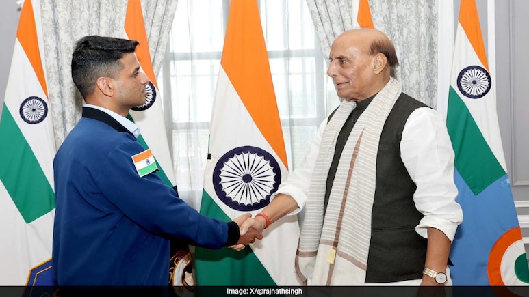"Discussed His Plan With Gaganyaan": Rajnath Singh On Meeting Shubhanshu Shukla "Discussed His Plan With Gaganyaan": Rajnath Singh On Meeting Shubhanshu Shukla