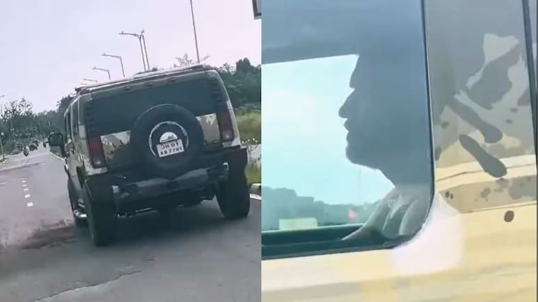 MS Dhoni Snapped Driving His Army-Inspired Hummer H2 In Ranchi: Watch Video