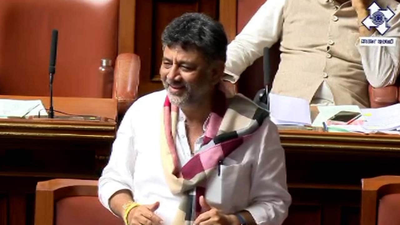 DK Shivakumar Sings RSS Anthem In Assembly, BJP Slams Congress Over PM Speech