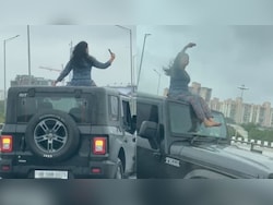 Viral Video Shows Woman Filming Herself On Thar Roof On Gurugram Flyover