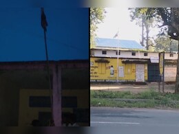 प्राथमिक स्कूल और सरकारी दफ्तर में रात के अंधेरे में भी फहरता रहा तिरंगा, कार्रवाई की उठी मांग