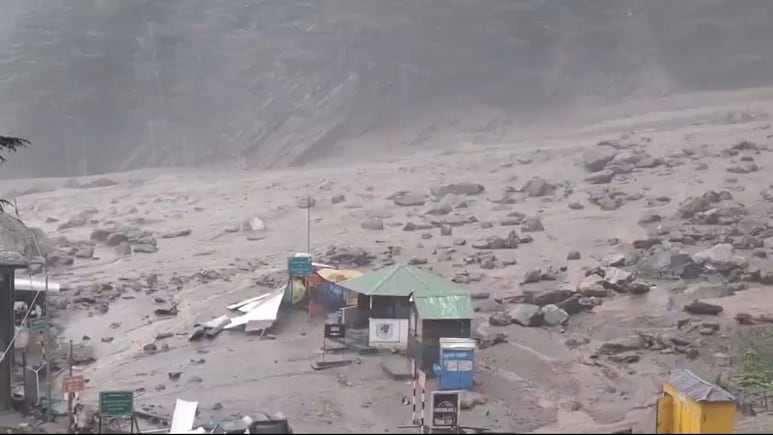 Army Camp Hit By Cloudburst In Uttarakhand's Harshil Army Camp Hit By Cloudburst In Uttarakhand's Harshil