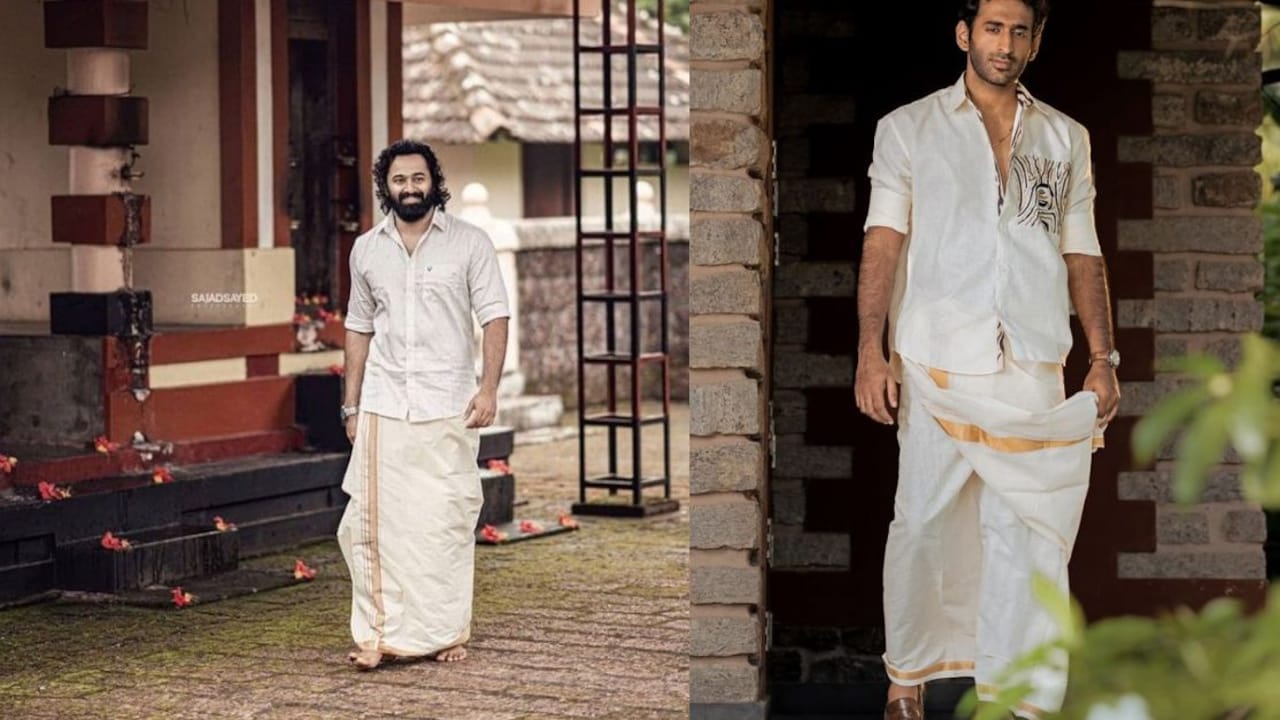 Celebrate Onam Festival With The Mens Shirt And Mundu Collection