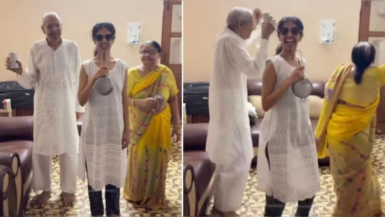 दिल छू लेने वाला पल, हार्ट पेशेंट नाना ने नानी और पोती के साथ किया गजब का डांस
