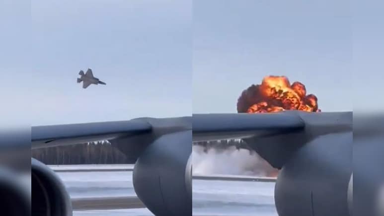 जब F-35 फाइटर जेट ताश के पत्तों जैसा बिखरा और फिर स्वाहा! पायलट ने ऐसे दी मौत को मात | Video