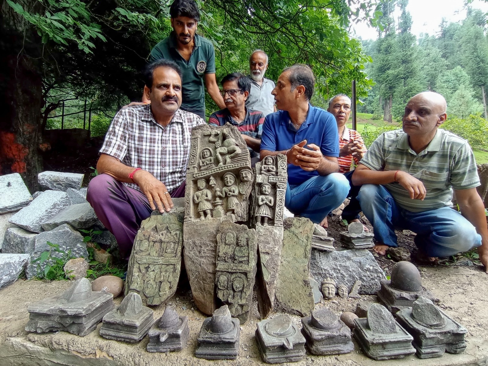 Ancient Hindu Idols Found During Excavation At A Spring In Jammu And Kashmir