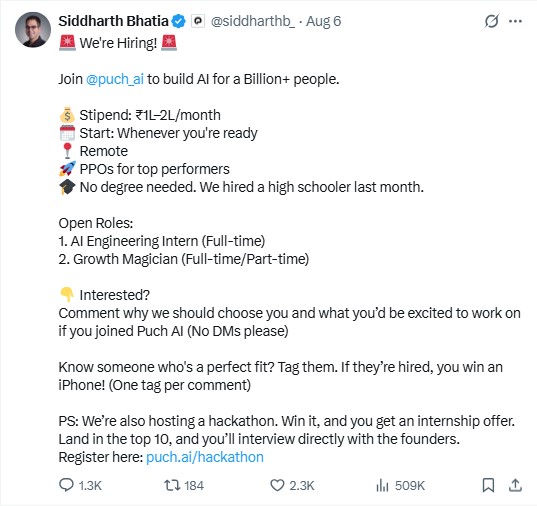 इस भारतीय कंपनी ने निकाली ऐसी वैकेंसी, बिना डिग्री और Experience घर बैठे मिलेगी 2 लाख Salary, जल्दी करें अप्ला