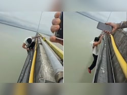 Man Hangs Off India&#039;s Longest Bridge, Does Pull Ups In Viral Video